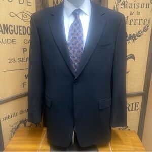 Canali Black Wool Blazer, 56L (US Equivalent 46L)